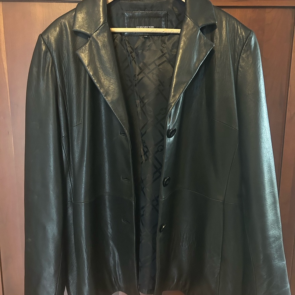 Buttery soft leather Jones New York Black Leather Jacket 2xl